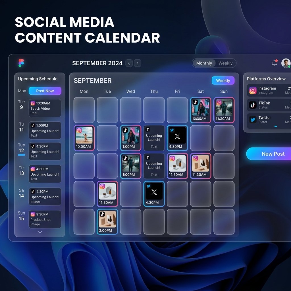 Visualização do Calendário de Conteúdo